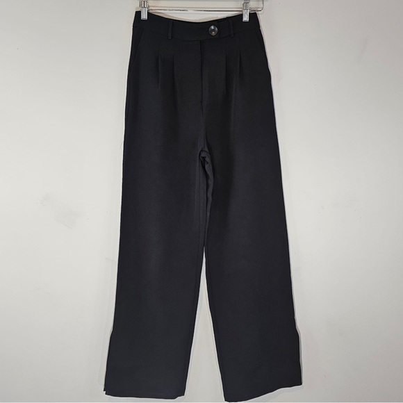 White Fox Press Pause Wide Leg Split Hem Pants Sz. Medium NWT - Picture 3 of 15